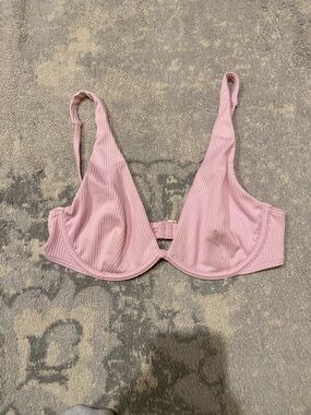 Hollister Pink Ribbed Underwire Bikini Top No Padding